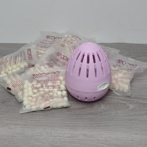 ECOEGG Laundry Egg & Spring Blossom Mineral Pellet 12 Refill Packs Bundle - Picture 1 of 3